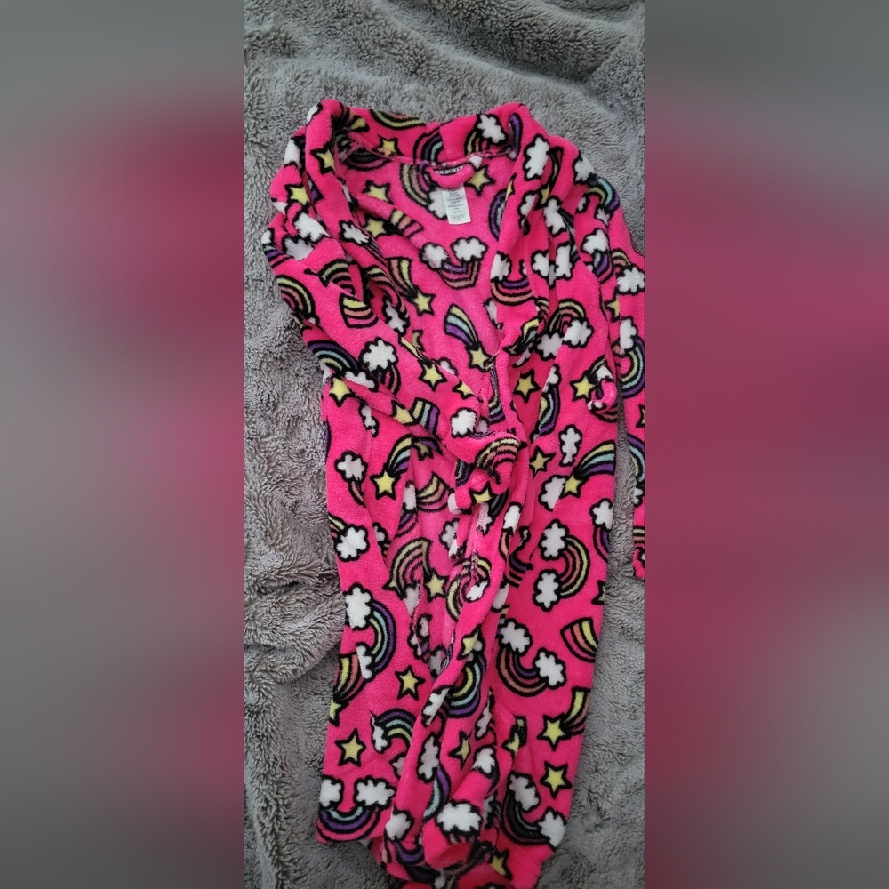 Joe Boxer Pink Kids Pajama Robe with Rainbow Print
